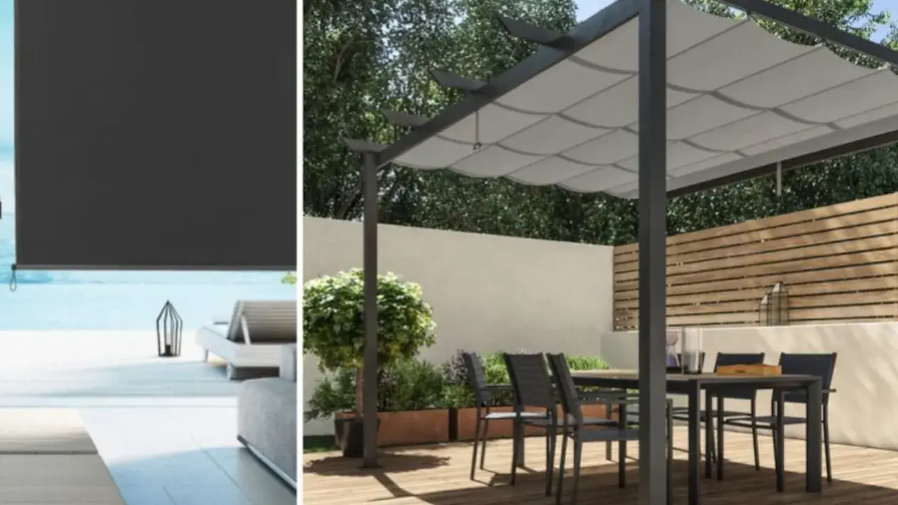 Toldo y persiana exterior para hacer sombra en terrazas y patios.