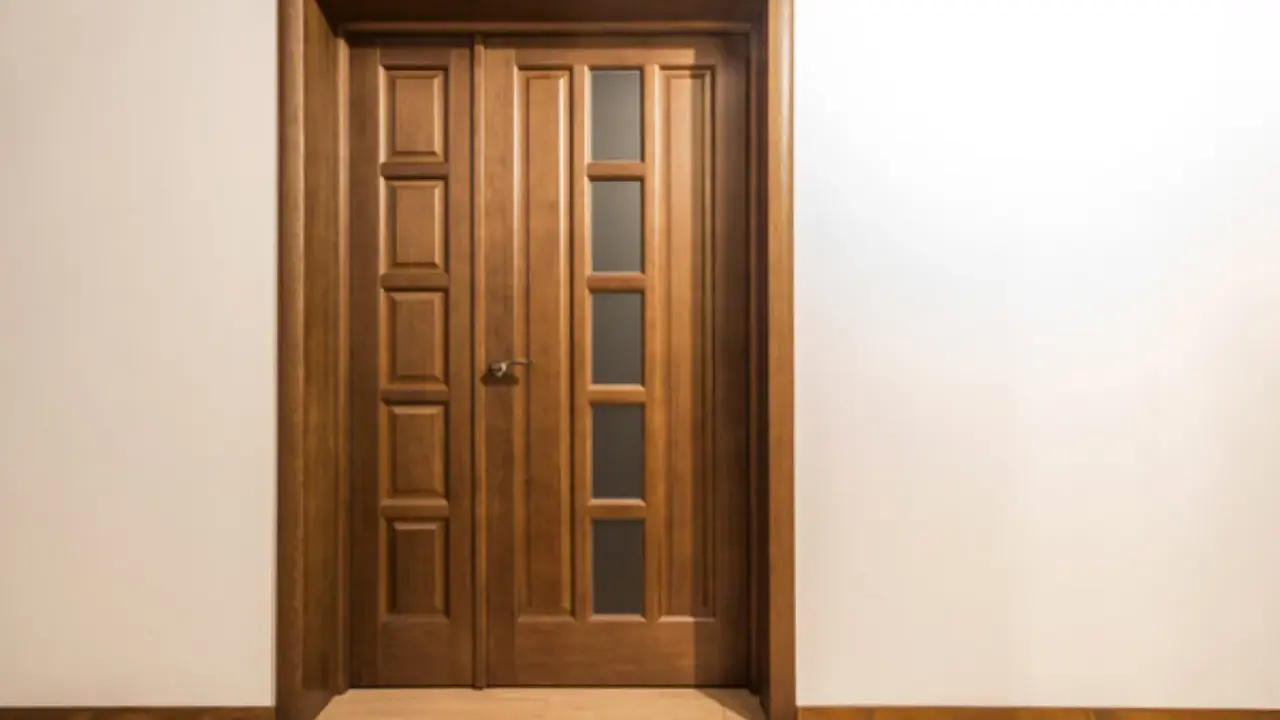 Puertas de interior de madera con paneles y cristal. Una guía visual para ayudarte a decidir como elegir el color de las puertas de interior.