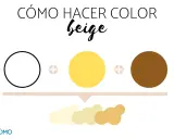Cómo hacer color beige para paredes: mezcla blanco, amarillo y marrón. Muestra diferentes tonos de beige.