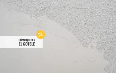 Text superpuesto sobre pared con gotele grueso, mostrando cómo quitarlo.