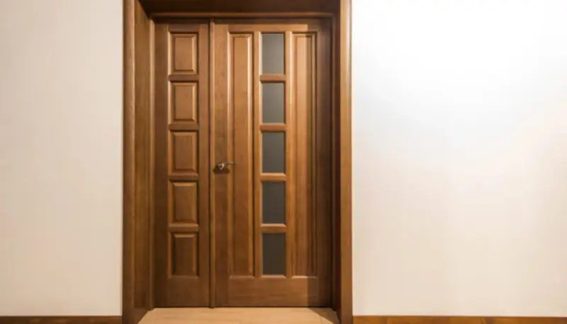 Puertas de interior de madera con paneles y cristal. Una guía visual para ayudarte a decidir como elegir el color de las puertas de interior.